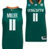 Jordan Miller Jersey #11 Miami Hurricanes 2023 NCAA March Madness Green College Basketball