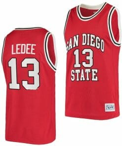 Jaedon LeDee Jersey San Diego State Aztecs College Basketball Red Retro #13