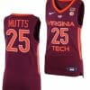 Justyn Mutts Jersey Virginia Tech Hokies College Basketball Away Maroon #25