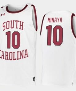 Justin Minaya Jersey South Carolina Gamecocks College Basketball White Replica #10