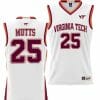 Justyn Mutts Jersey Virginia Tech Hokies College Basketball NIL Pick-A-Player White #25