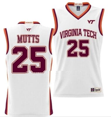 Justyn Mutts Jersey Virginia Tech Hokies College Basketball NIL Pick-A-Player White #25