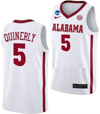 Jahvon Quinerly Jersey Alabama Crimson Tide College Basketball 2023 NCAA March Madness White #5