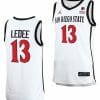 Jaedon LeDee Jersey San Diego State Aztecs College Basketball Home White #13 4 Jaedon LeDee Jersey San Diego State Aztecs College Basketball Home White #13