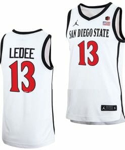 Jaedon LeDee Jersey San Diego State Aztecs College Basketball Home White #13
