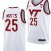 Justyn Mutts Jersey Virginia Tech Hokies College Basketball Swingman White #25
