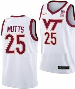 Justyn Mutts Jersey Virginia Tech Hokies College Basketball Swingman White #25