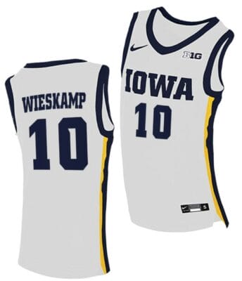 Joe Wieskamp Jersey Iowa Hawkeyes College Basketball White #10 8 Joe Wieskamp Jersey Iowa Hawkeyes College Basketball White #10