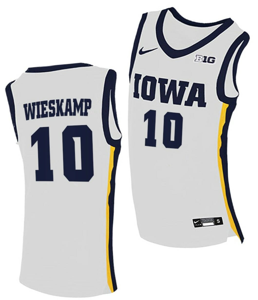 Joe Wieskamp Jersey Iowa Hawkeyes College Basketball White #10 1 Joe Wieskamp Jersey Iowa Hawkeyes College Basketball White #10