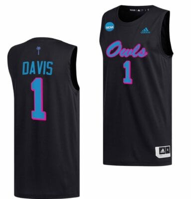 Johnell Davis Jersey FAU Owls College Basketball 2023 NCAA March Madness Black #1 6 Johnell Davis Jersey FAU Owls College Basketball 2023 NCAA March Madness Black #1