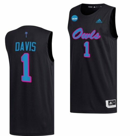 Johnell Davis Jersey FAU Owls College Basketball 2023 NCAA March Madness Black #1