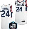 Jordan Hawkins Jersey UConn Huskies College Basketball 2023 NCAA Final Four White #24