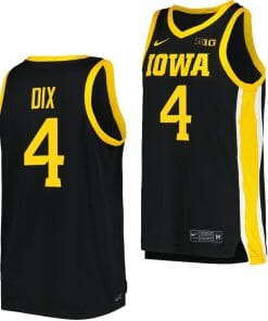 Josh Dix Jersey Iowa Hawkeyes College Basketball Black #4