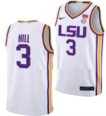 Justice Hill Jersey LSU Tigers College Basketball Limited White #3