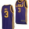 Justice Hill Jersey LSU Tigers College Basketball Purple #3