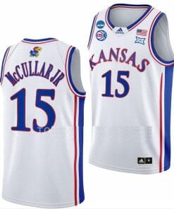 Kevin McCullar Jersey Kansas Jayhawks College Basketball 2023 NCAA March Madness White #15