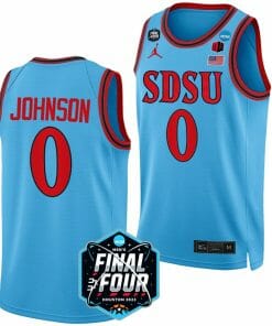 Keshad Johnson Jersey San Diego State Aztecs College Basketball 2023 NCAA Final Four Blue #0