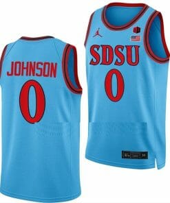 Keshad Johnson Jersey San Diego State Aztecs College Basketball Blue Alternate #0