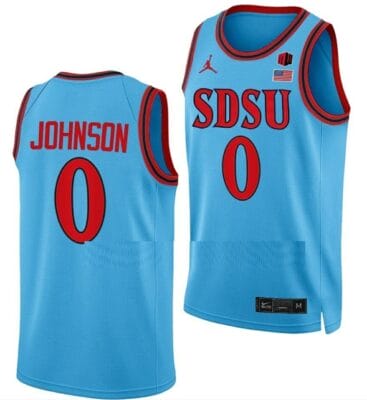 Keshad Johnson Jersey San Diego State Aztecs College Basketball Blue Alternate #0