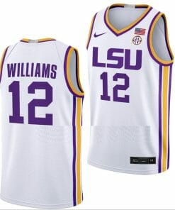 KJ Williams Jersey LSU Tigers College Basketball Limited White #12