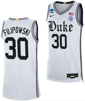 Kyle Filipowski Jersey Duke Blue Devil College Basketball 2023 NCAA March Madness White #30 6 Kyle Filipowski Jersey Duke Blue Devil College Basketball 2023 NCAA March Madness White #30