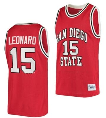 Kawhi Leonard Jersey San Diego State Aztecs College Basketball Red Retro #15