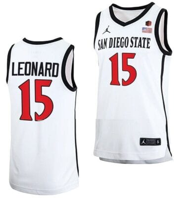 Kawhi Leonard Jersey San Diego State Aztecs College Basketball Home White #15