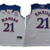 Kansas Jayhawks #21 Embiid NCAA Basketball Jersey White