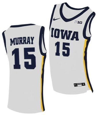 Keegan Murray Jersey Iowa Hawkeyes College Basketball White #15 8 Keegan Murray Jersey Iowa Hawkeyes College Basketball White #15