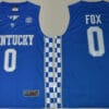 Kentucky Wildcats #0 DeAaron Fox NCAA Basketball Jersey Blue
