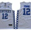 Kentucky Wildcats #12 Towns NCAA Basketball Jersey White