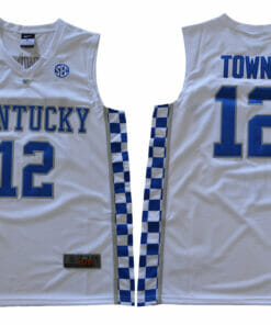 Kentucky Wildcats #12 Towns NCAA Basketball Jersey White
