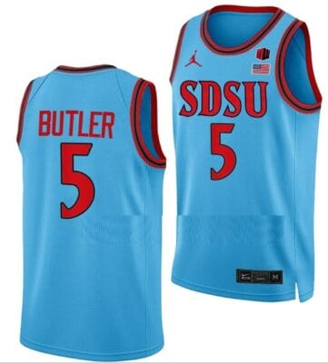 Lamont Butler Jersey San Diego State Aztecs College Basketball Blue Alternate #5 8 Lamont Butler Jersey San Diego State Aztecs College Basketball Blue Alternate #5