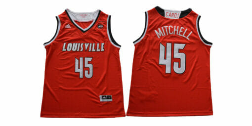 Louisville Cardinals #45 Mitchell NCAA Basketball Jersey Red