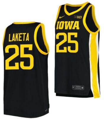 Luc Laketa Jersey Iowa Hawkeyes College Basketball Black #25