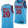 Matt Bradley Jersey San Diego State Aztecs College Basketball Blue Alternate #20 5 Matt Bradley Jersey San Diego State Aztecs College Basketball Blue Alternate #20