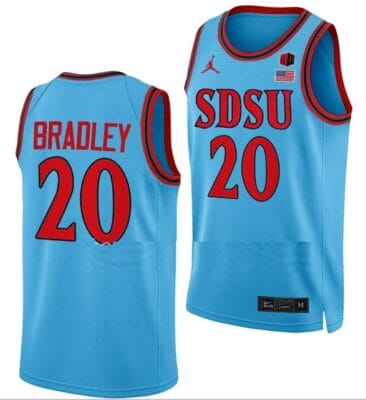 Matt Bradley Jersey San Diego State Aztecs College Basketball Blue Alternate #20 8 Matt Bradley Jersey San Diego State Aztecs College Basketball Blue Alternate #20