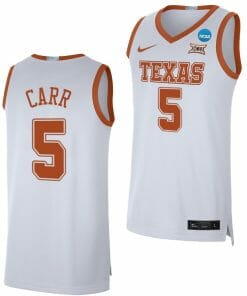 Marcus Carr Jersey Texas Longhorns College Basketball 2023 NCAA March Madness White #5
