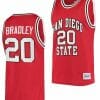Matt Bradley Jersey San Diego State Aztecs College Basketball Red Retro #20