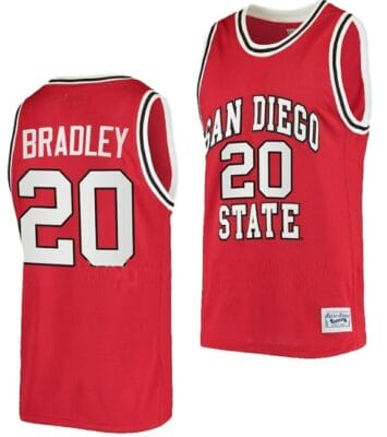 Matt Bradley Jersey San Diego State Aztecs College Basketball Red Retro #20