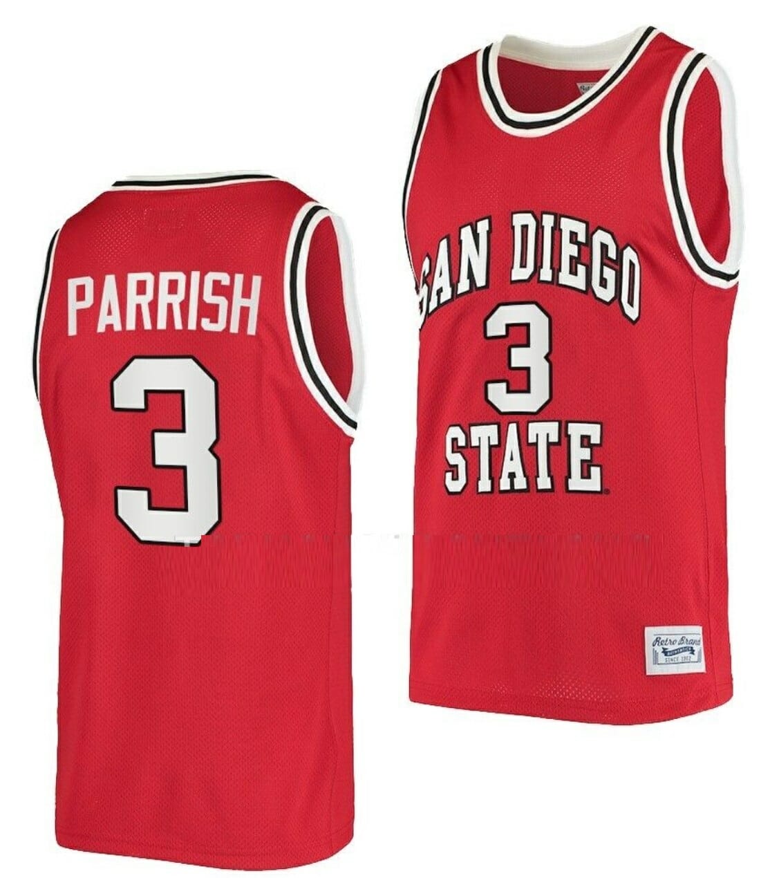 Micah Parrish Jersey San Diego State Aztecs College Basketball Red Retro #3 1 Micah Parrish Jersey San Diego State Aztecs College Basketball Red Retro #3