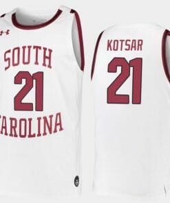 Maik Kotsar Jersey South Carolina Gamecocks College Basketball White Replica #21
