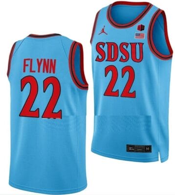 Malachi Flynn Jersey San Diego State Aztecs College Basketball Blue Alternate #22