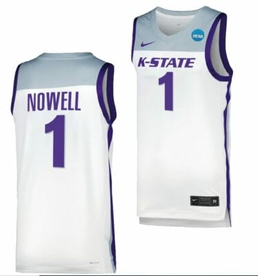 Markquis Nowell Jersey Kansas State Wildcats College Basketball 2023 NCAA March Madness White #1