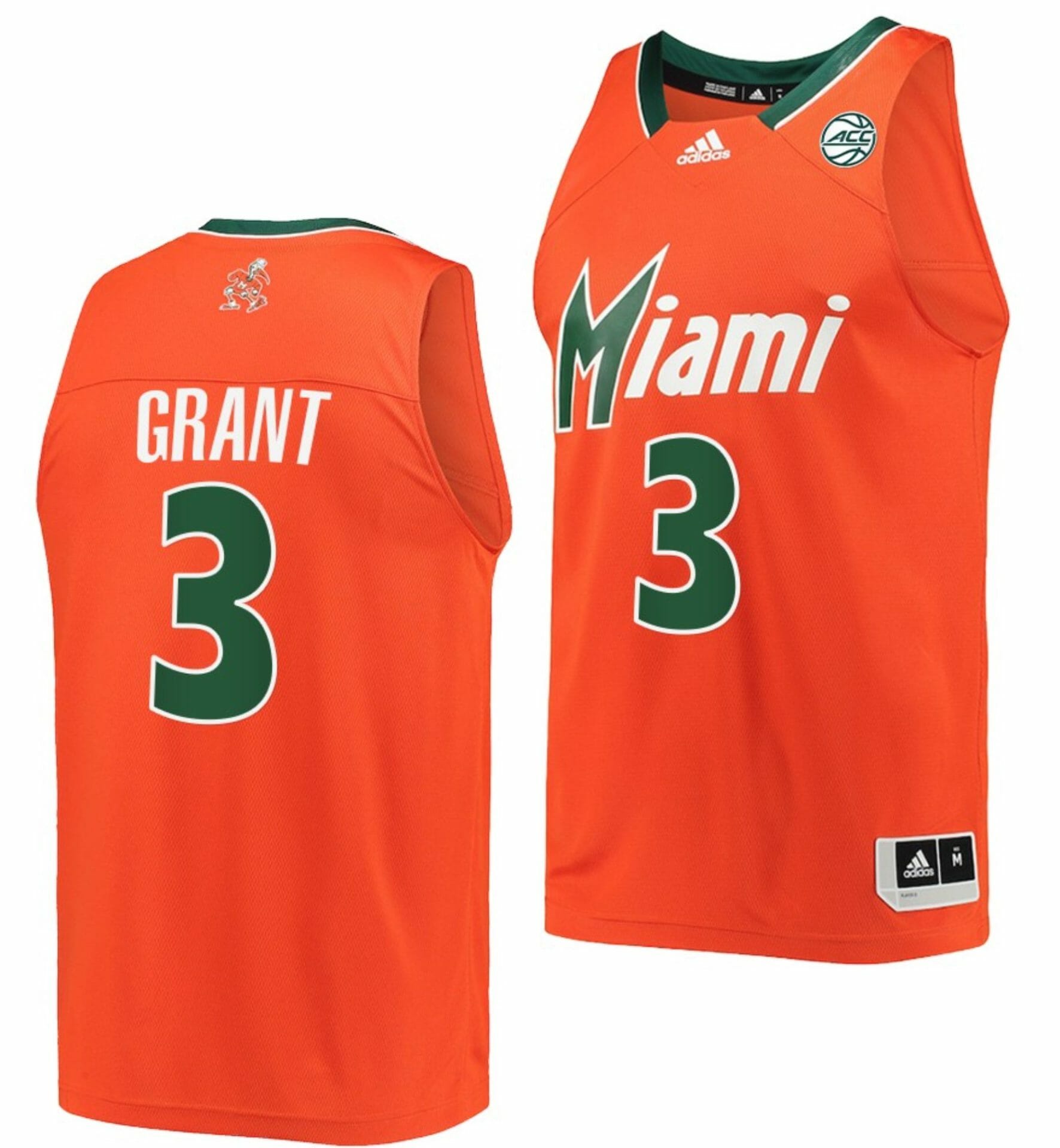 Malcolm Grant Jersey Miami Hurricanes College Basketball Reverse Retro Orange #3 1 Malcolm Grant Jersey Miami Hurricanes College Basketball Reverse Retro Orange #3