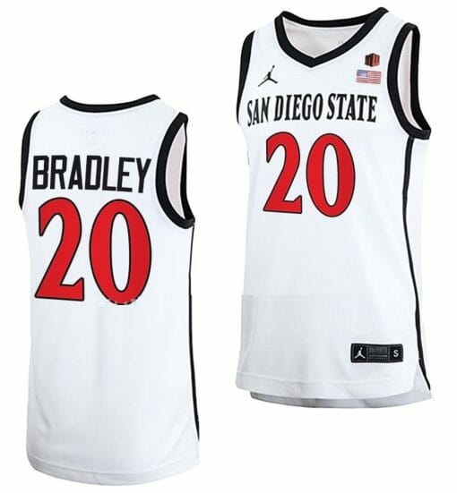 Matt Bradley Jersey San Diego State Aztecs College Basketball Home White #20