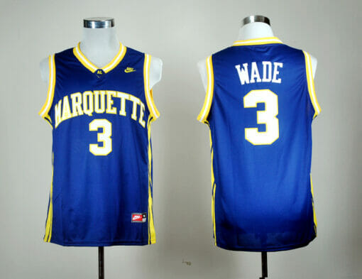 Marquette Golden Eagles #3 Dwyane Wade NCAA Basketball Jersey Blue