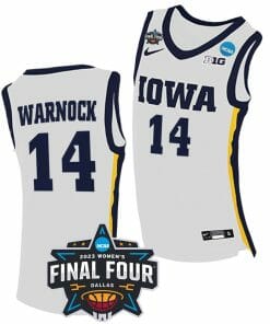 McKenna Warnock Jersey Iowa Hawkeyes College Basketball 2023 NCAA Final Four White #14