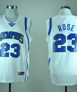 Memphis Tigers #23 Derrick Rose Basketball Jersey White