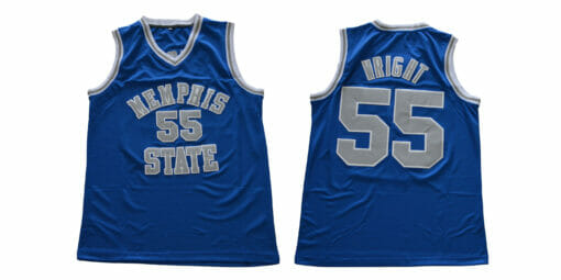 Memphis Tigers #55 Wright NCAA Basketball Jersey Blue